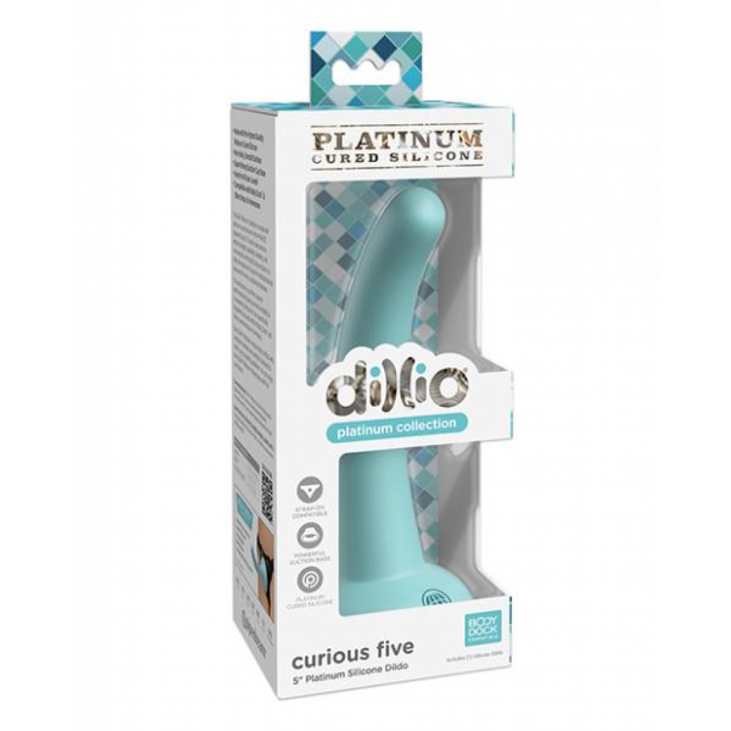 Dillio Platinum 5in Curious Five Teal - Realistic Dildos & Dongs