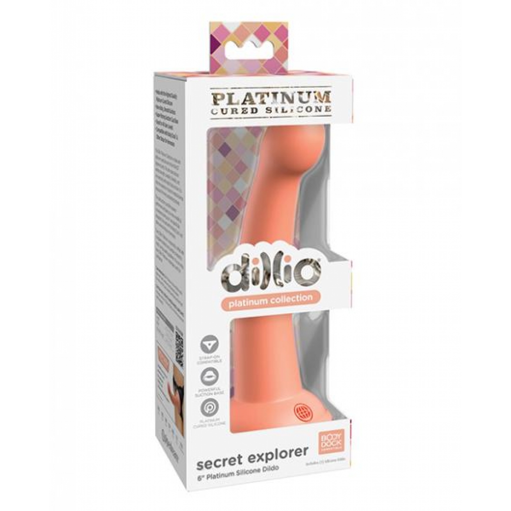 Dillio Platinum 6in Secret Explorer Peach - Realistic Dildos & Dongs