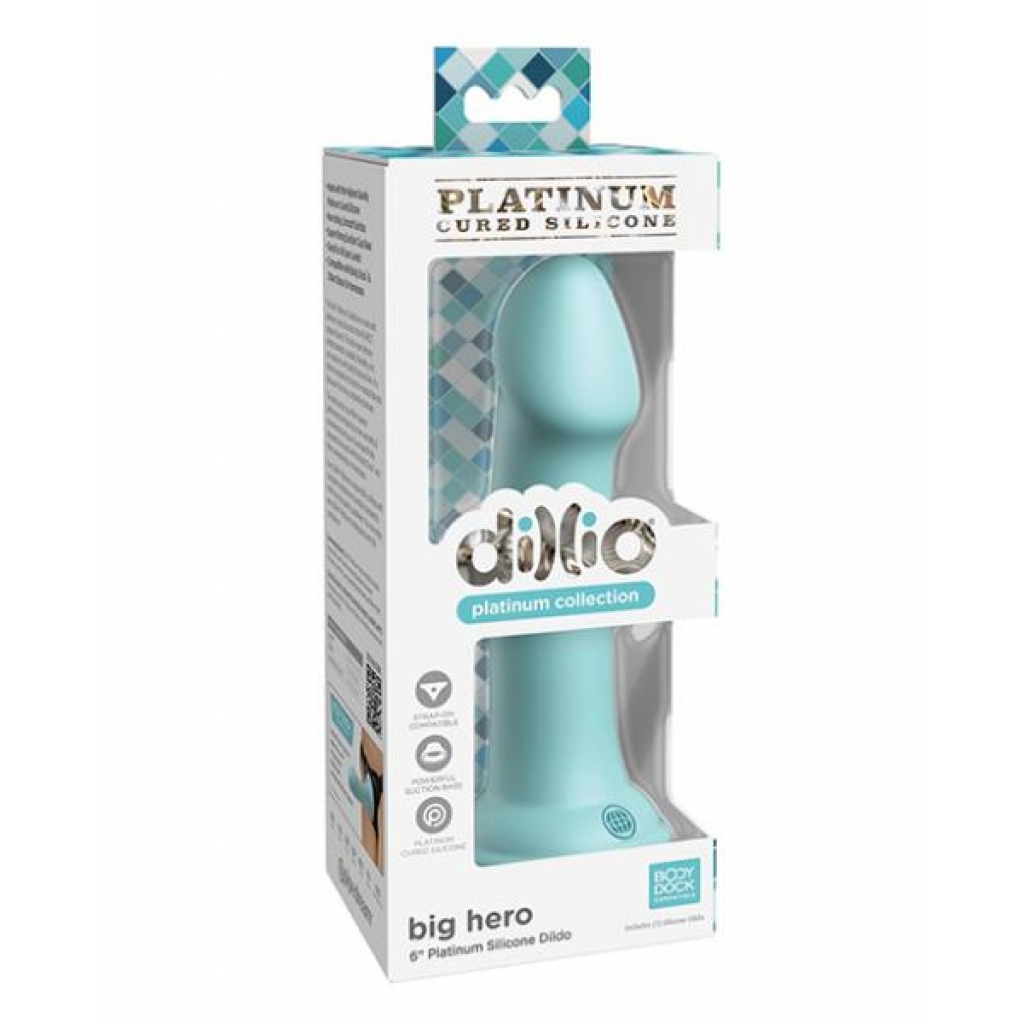 Dillio Platinum 6in Big Hero Teal - Realistic Dildos & Dongs