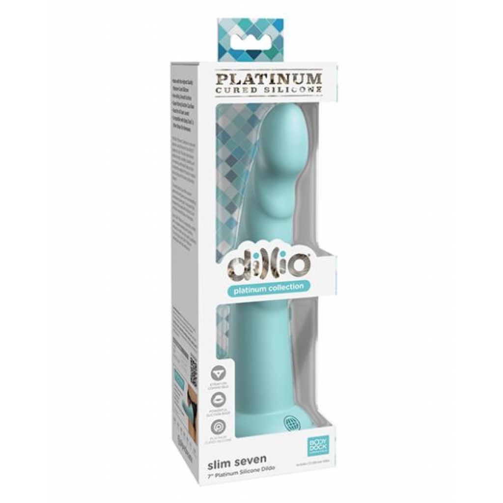 Dillio Platinum 7in Slim Seven Teal - Realistic Dildos & Dongs