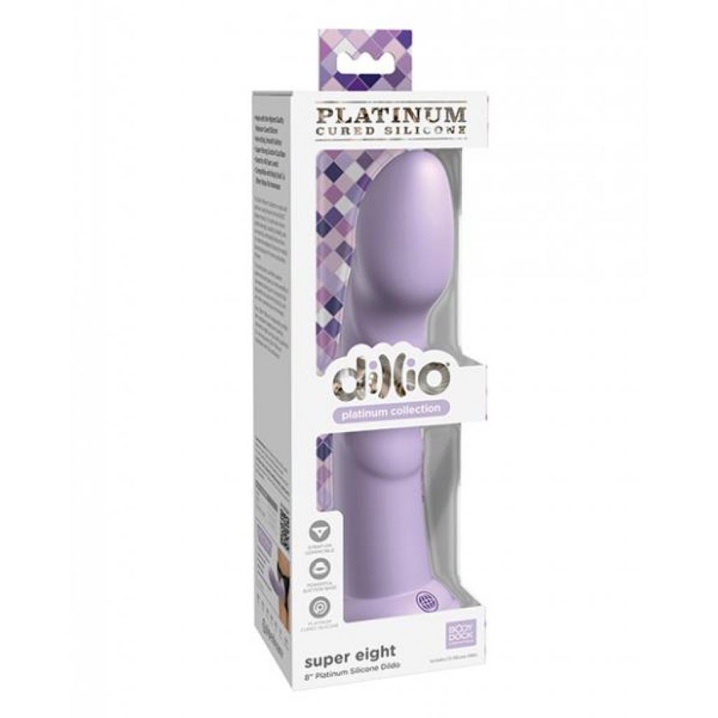 Dillio Platinum 8in Super Eight Purple - Realistic Dildos & Dongs
