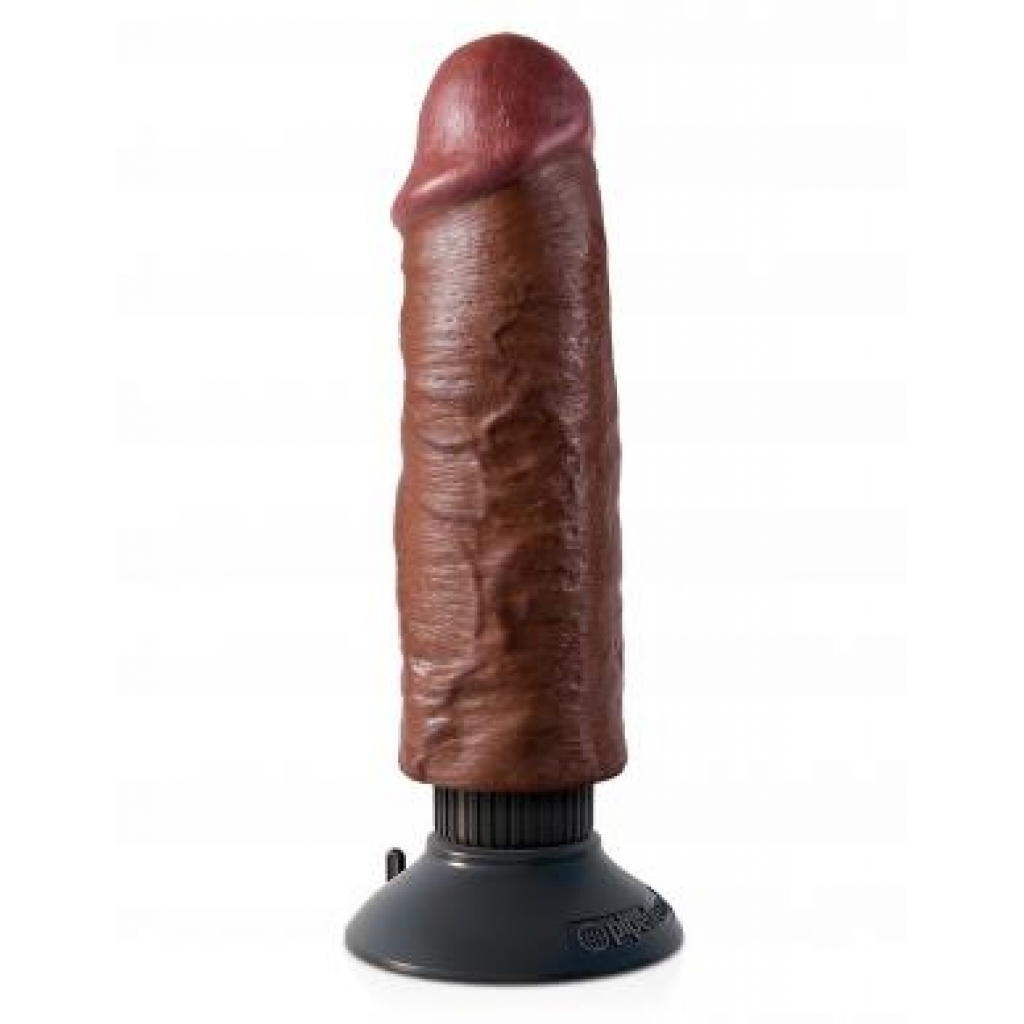 King Cock 6 inches Cock Brown Vibrating Dildo - Traditional