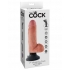 King Cock 7 inches Cock with Balls Vibrating Beige - Realistic