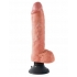 King Cock 10 inches Vibrating Cock with Balls Beige - Realistic