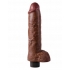 King Cock 10 inches Vibrating Cock with Balls Brown - Realistic