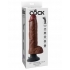 King Cock 10 inches Vibrating Cock with Balls Brown - Realistic