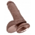 King Cock 8 Inches Cock Balls Brown - Realistic Dildos & Dongs