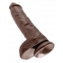 10 Inches C*ck Balls - Brown - Realistic Dildos & Dongs
