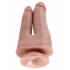 Realistic King Cock Double Penetrator Dildo - Beige