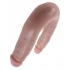 U Shaped Double Trouble Small Dildo - Beige - Double Dildos