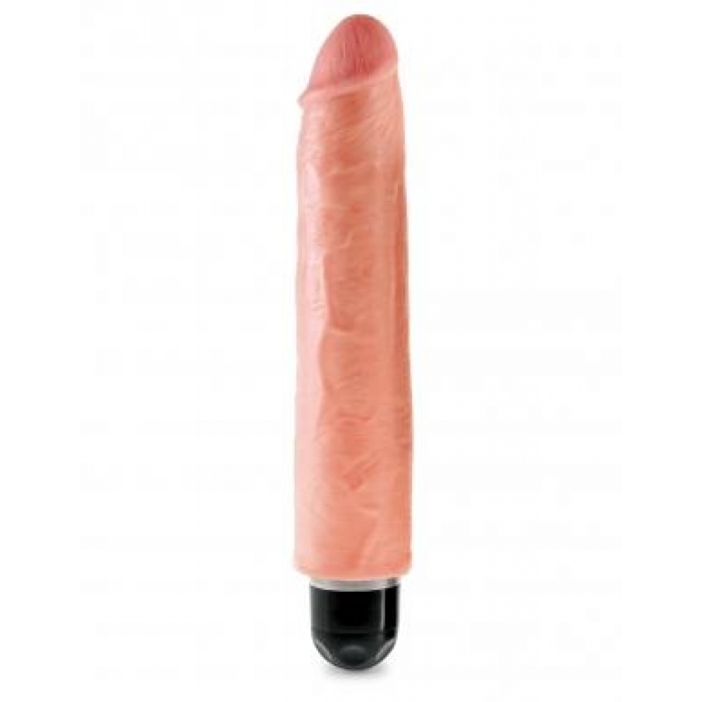 King Cock 10 Inch Vibrating Stiffy - Beige