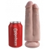 King Cock 7 inches Two Cocks One Hole Beige - Double Dildos