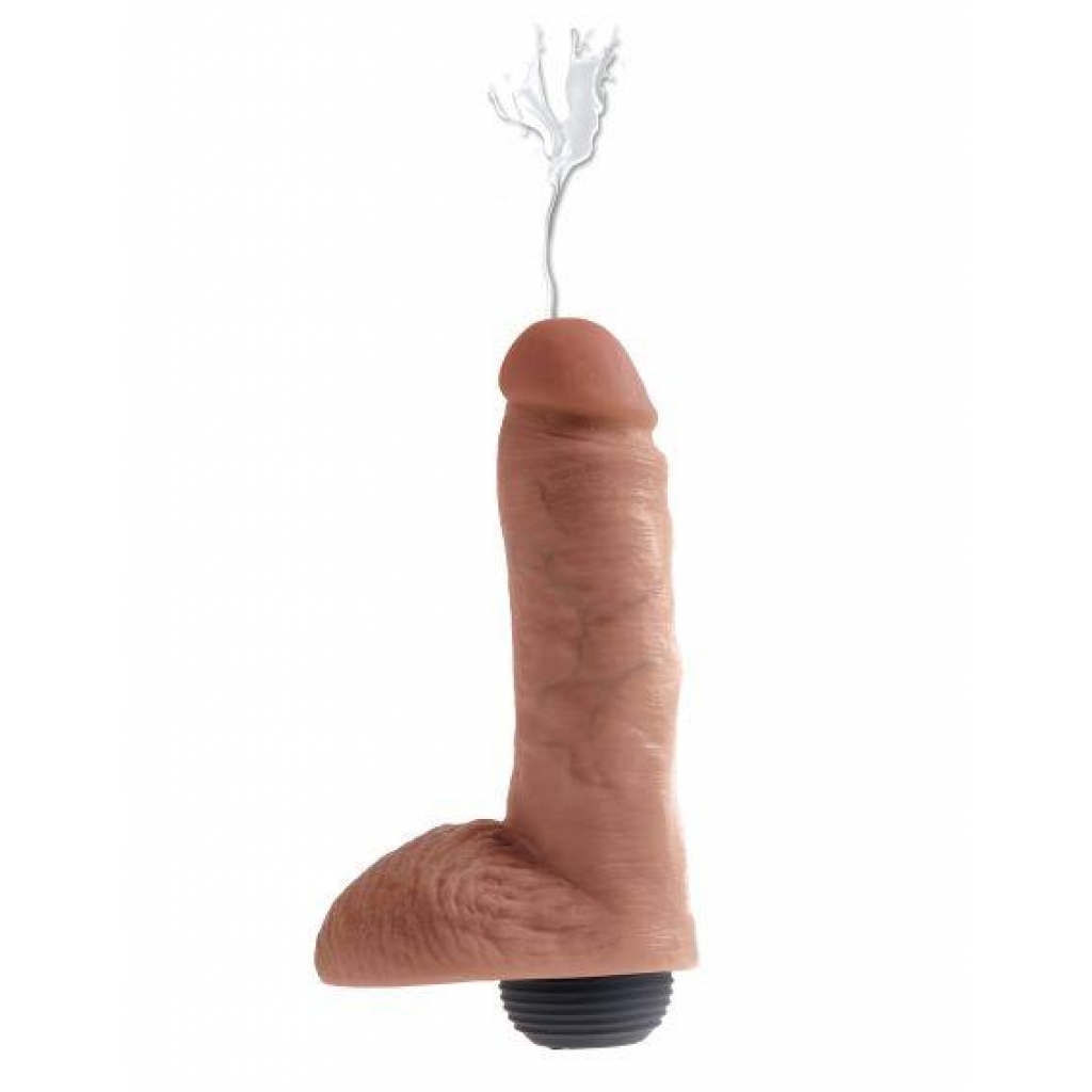 King Cock 8 inches Squirting Cock with Balls Tan Dildo - Realistic Dildos & Dongs