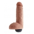 King Cock 8 inches Squirting Cock with Balls Tan Dildo - Realistic Dildos & Dongs