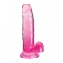 King Cock Clear 7in W/ Balls Pink - Realistic Dildos & Dongs