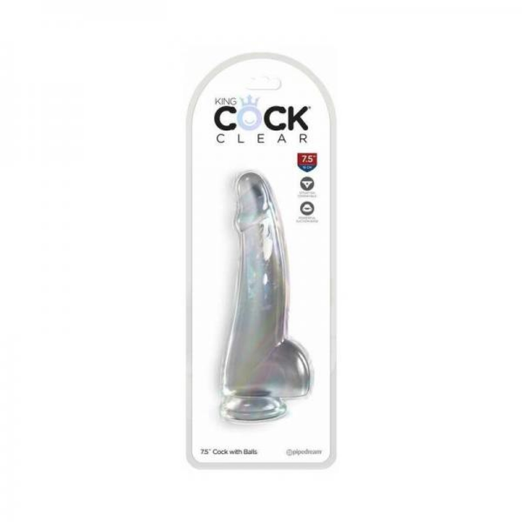King Cock Clear 7.5in W/ Balls - Realistic Dildos & Dongs