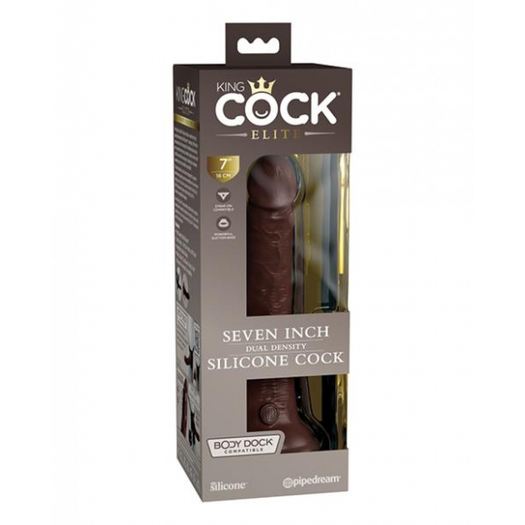 King Cock Elite 7 In Dual Density Brown - Realistic Dildos & Dongs