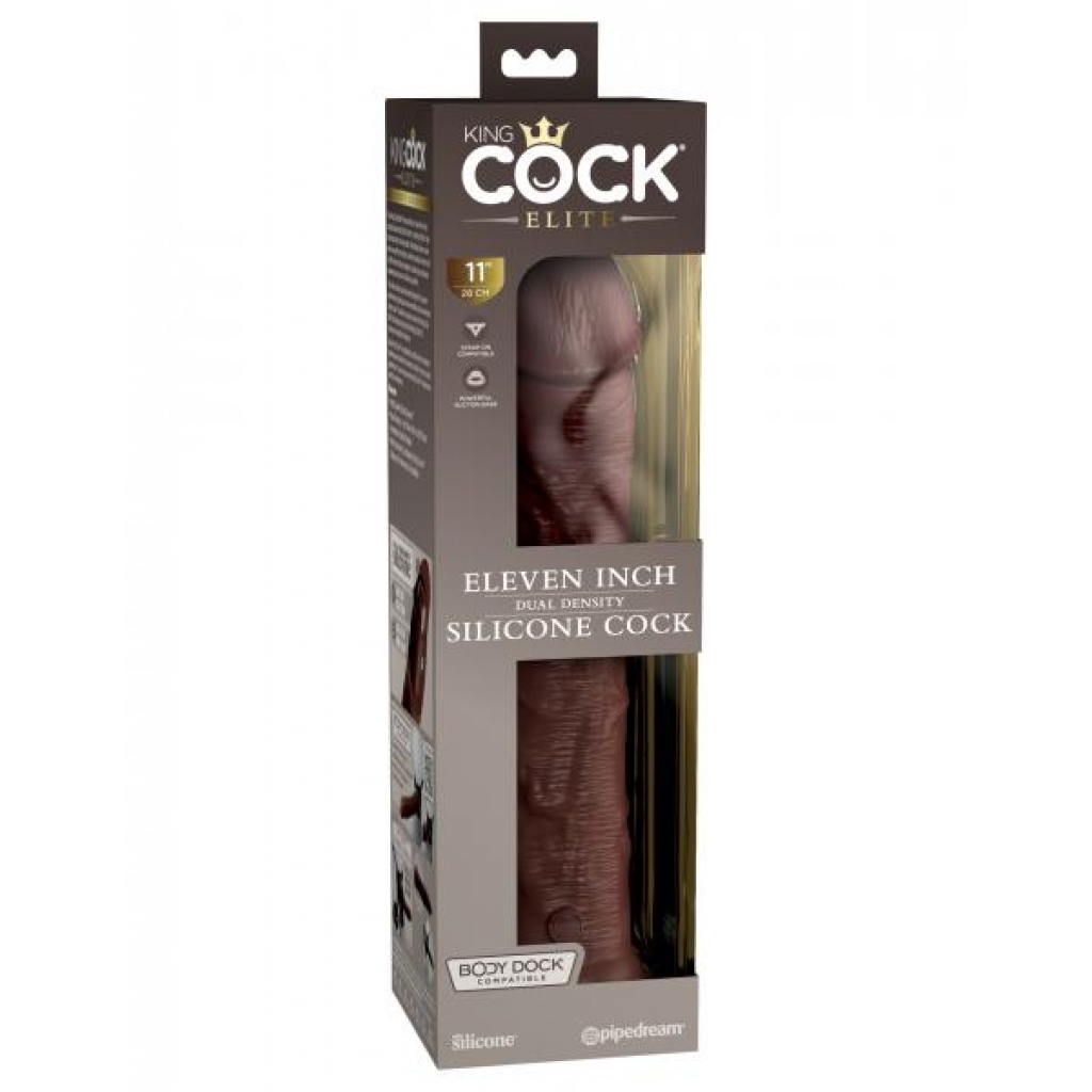 King Cock Elite 11 In Dual Density Brown - Huge Dildos