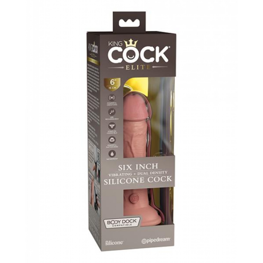 King Cock Elite 6 In Vibrating Dual Density Light - Realistic Dildos & Dongs