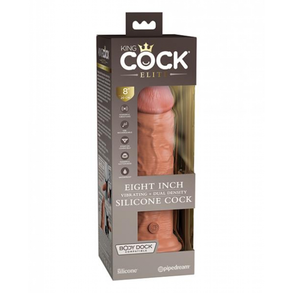 King Cock Elite 8 In Vibrating Dual Density Tan - Realistic Dildos & Dongs