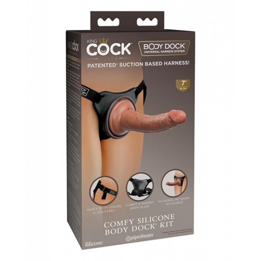 King Cock Elite Comfy Silicone Body Dock Kit - Harness & Dong Sets