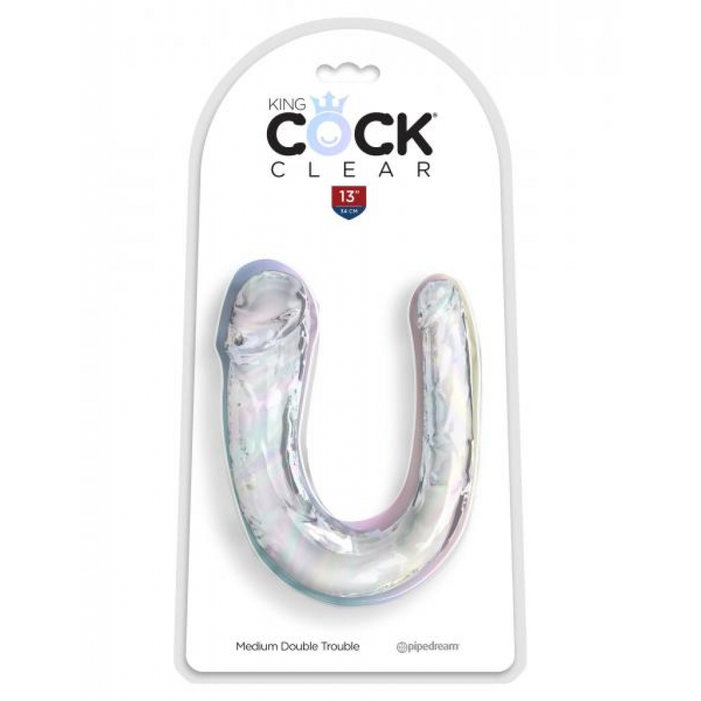 King Cock Clear Medium Double Trouble - Double Dildos
