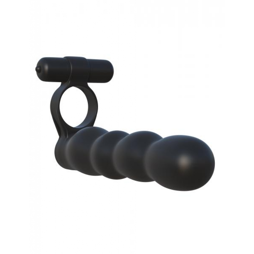 Fantasy C-Ringz Posable Partner Penetrator Black - Double Penetration Penis Rings