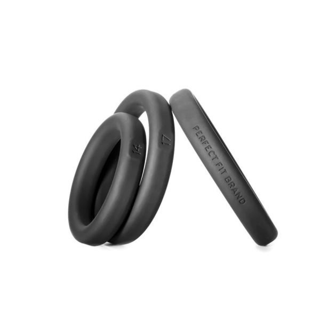 Xact-Fit Silicone Rings 3 Mixed Sizes Black - Cock Ring Trios