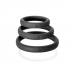 Xact-Fit Silicone Rings 3 Mixed Sizes Black - Cock Ring Trios