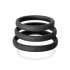 Xact-Fit Silicone Rings #20, #21, #22 Black - Cock Ring Trios