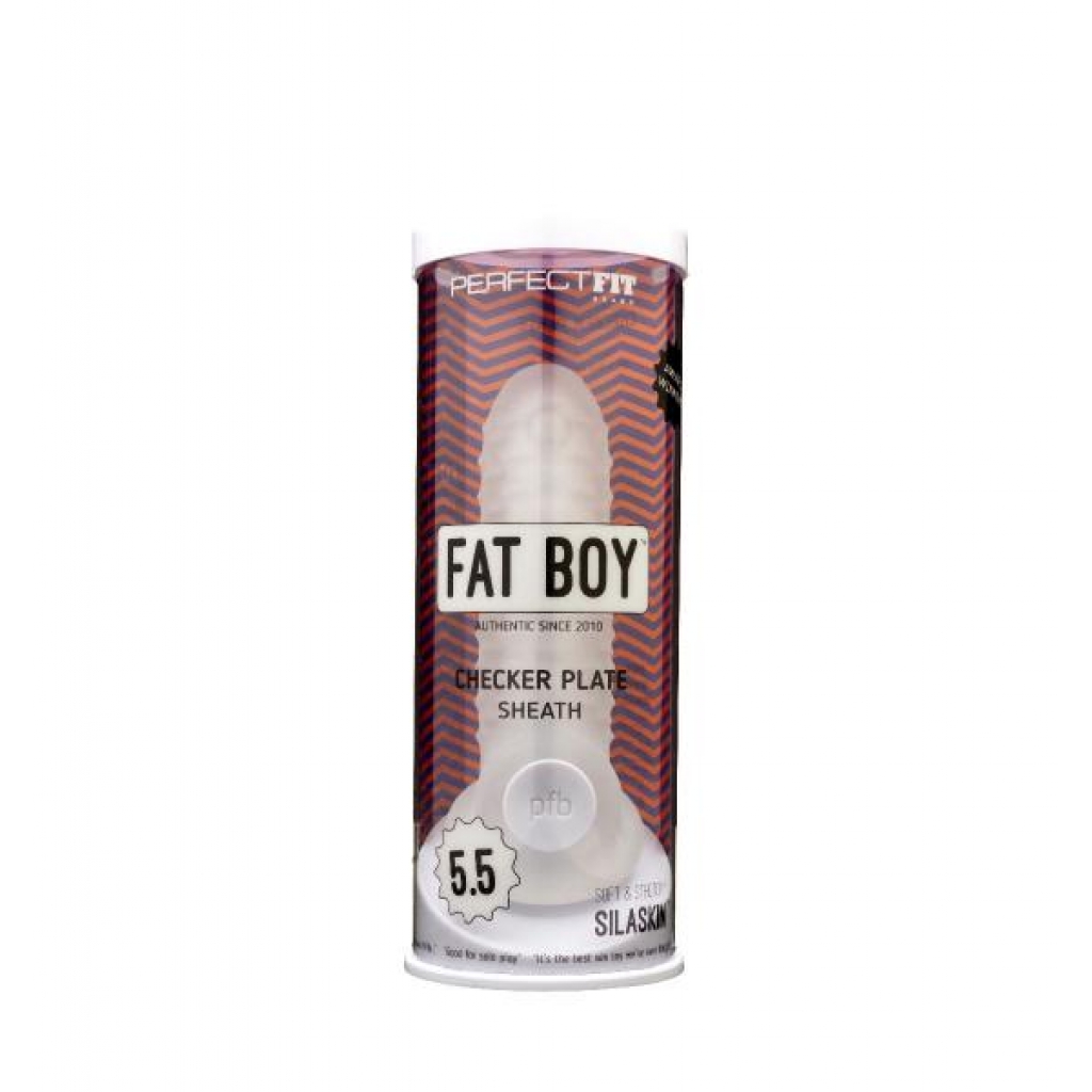 Perfect Fit Fat Boy Checker Box Sheath 5.5in Clear - Penis Extensions