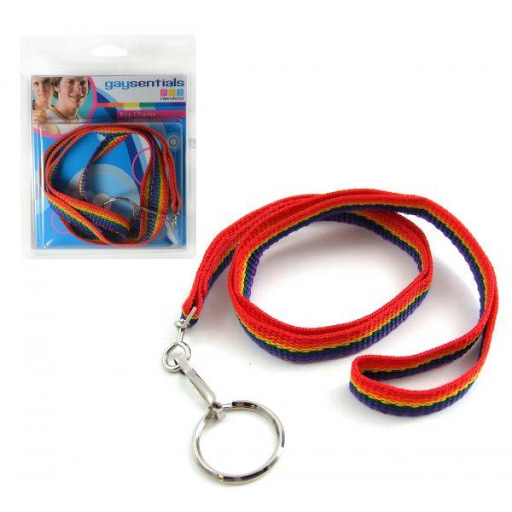 Gaysentials Rainbow Nylon Web Key Tag - Gag & Joke Gifts