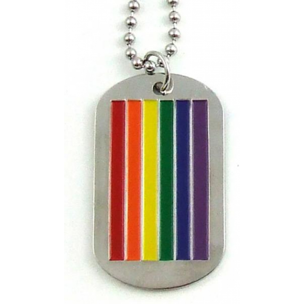 Gaysentials Rainbow Dog Tag Necklace - Party Wear