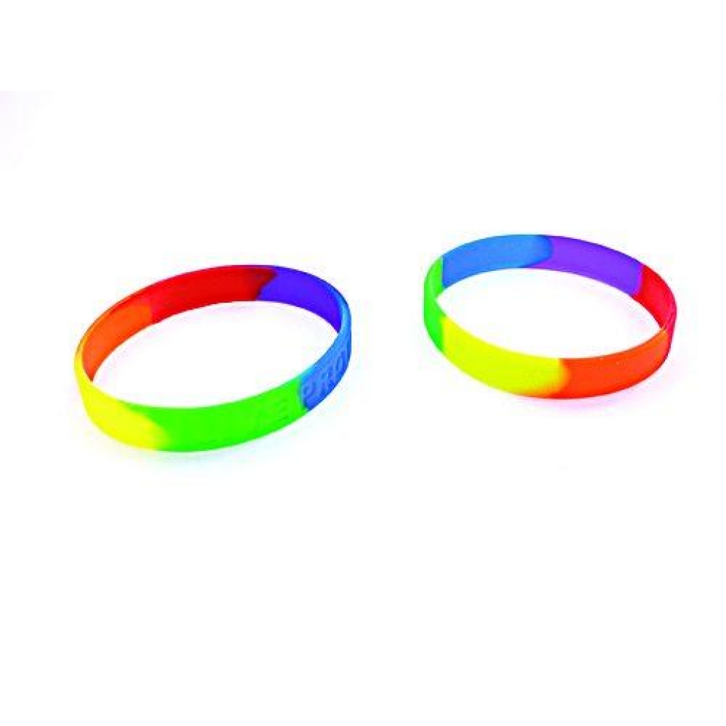 Gaysentials Rainbow Bracelet Set Silicone - Party Wear