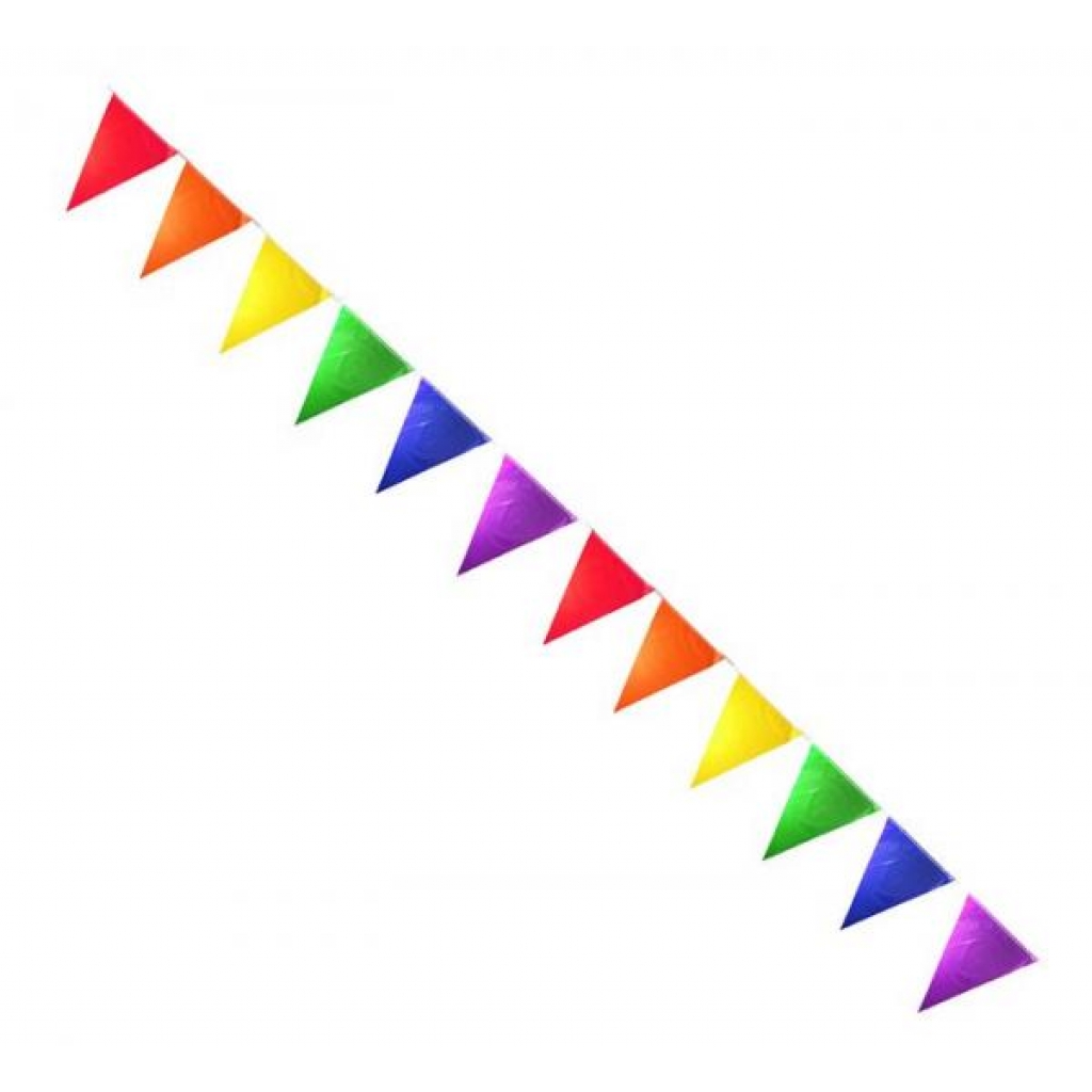 Gaysentials Rainbow Solid Pennants Decoration 12 feet - Party Wear