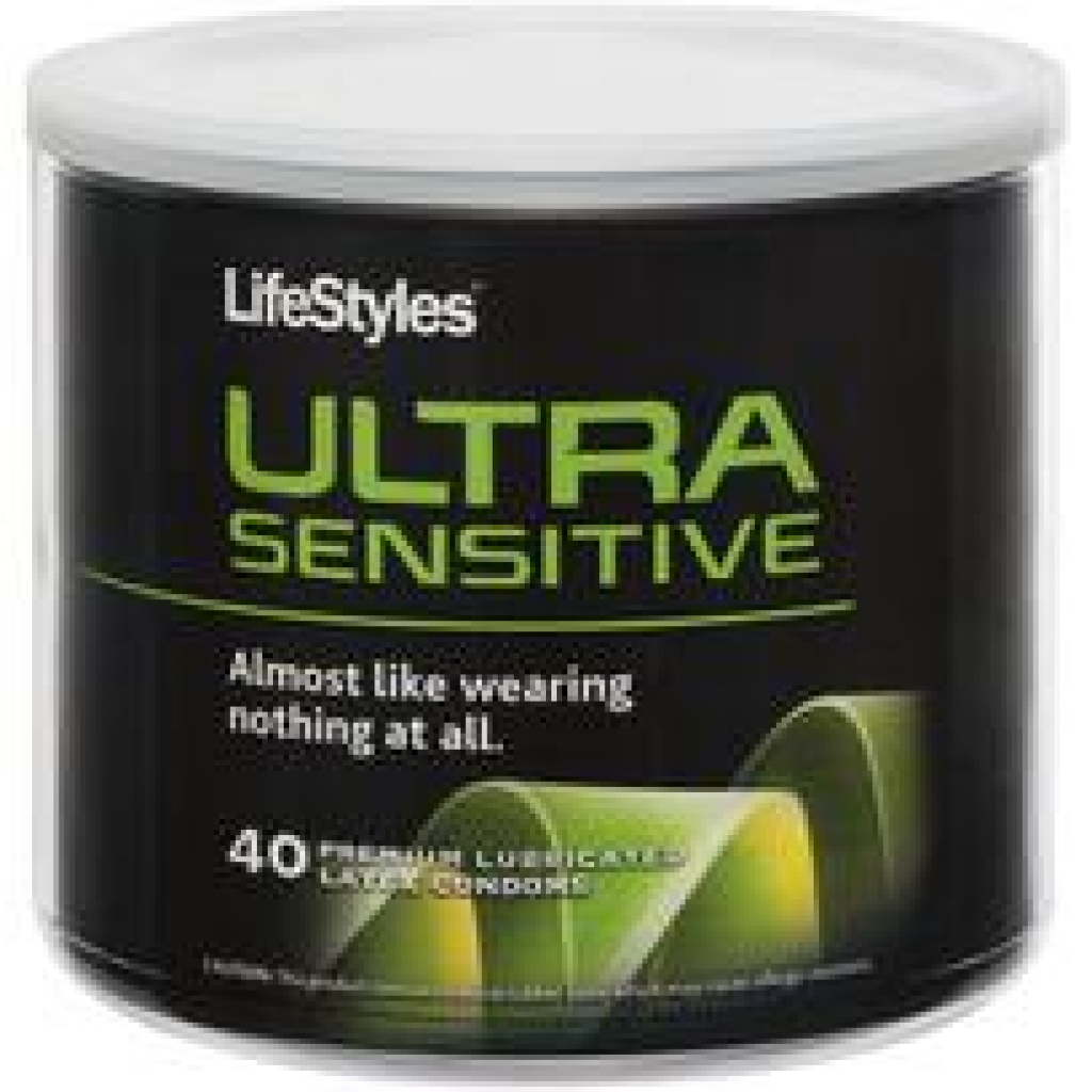 Lifestyles Ultra Sensitive Latex Condoms 40 Pieces Bowl - Condoms