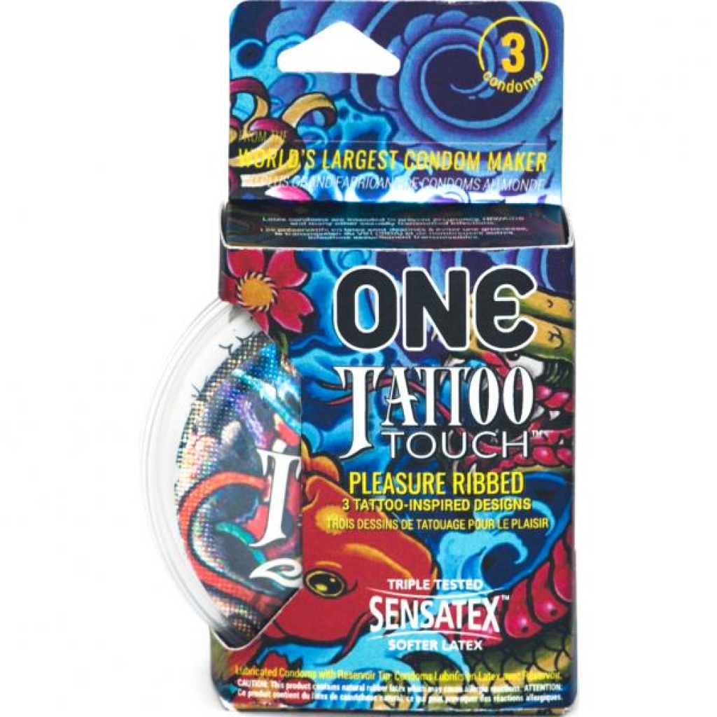 One Tattoo Touch Latex Condoms 3 Pack - Condoms