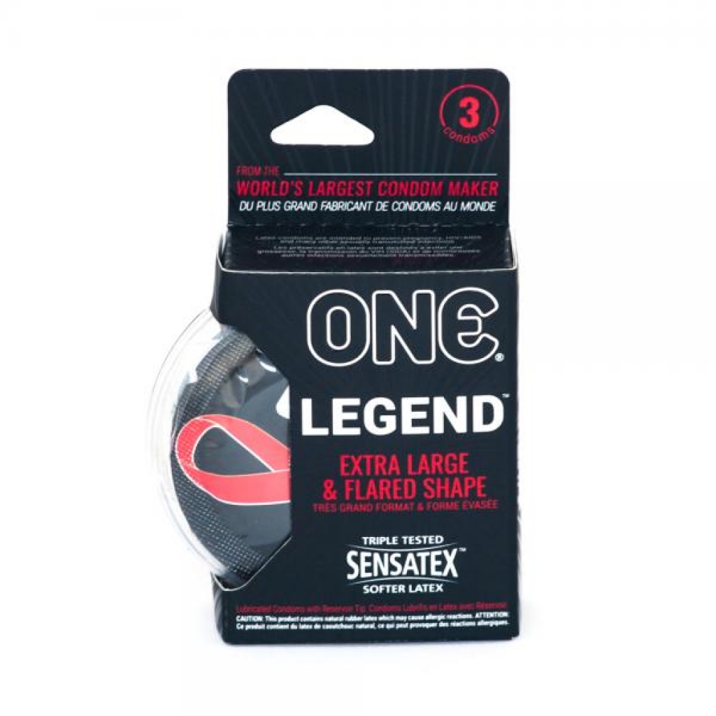 One The Legend Extra Large Flared Shape Latex Condoms 3 Pack - Condoms