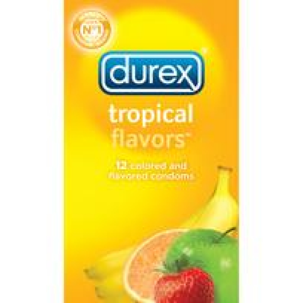 Durex Tropical 12 Pack - Flavored Condoms for Enhanced Pleasure