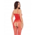 Sparkle Crotchless Body Stocking Red O/s - Bodystockings, Pantyhose & Garters