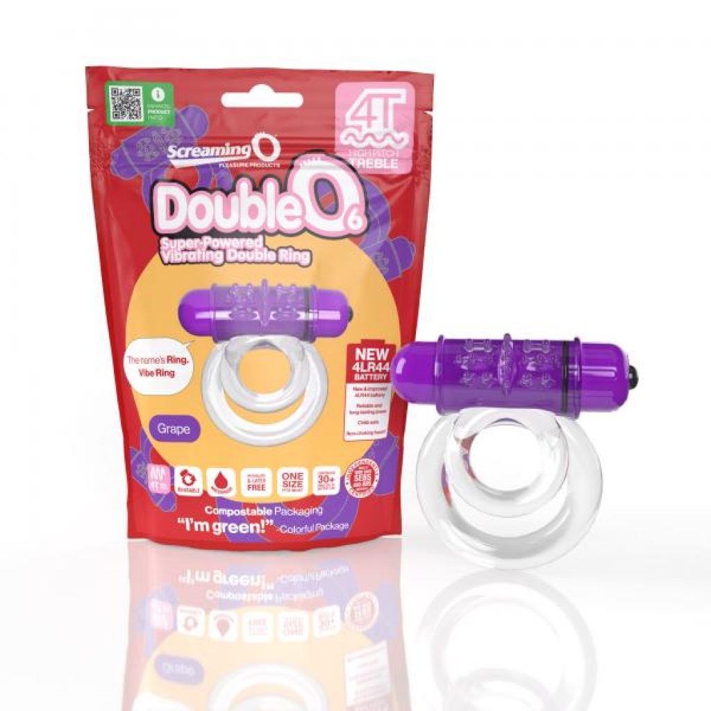 Screaming O 4t Doubleo 6 Grape (treble) - Couples Vibrating Penis Rings