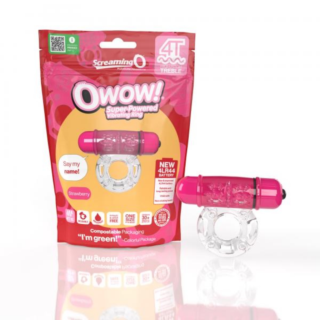 Screaming O 4t Owow Strawberry (treble) - Couples Vibrating Penis Rings