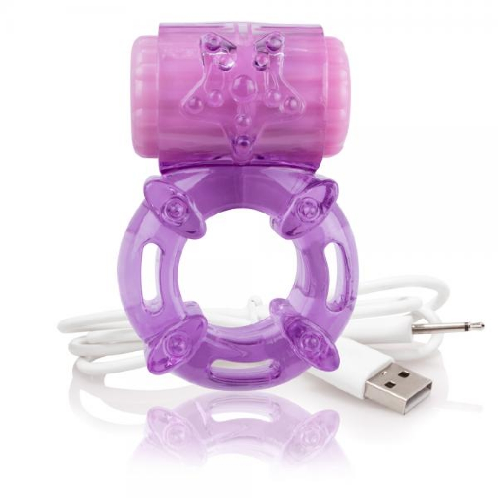 Screaming O Charged Big O Vibrating Ring Purple - Couples Vibrating Penis Rings