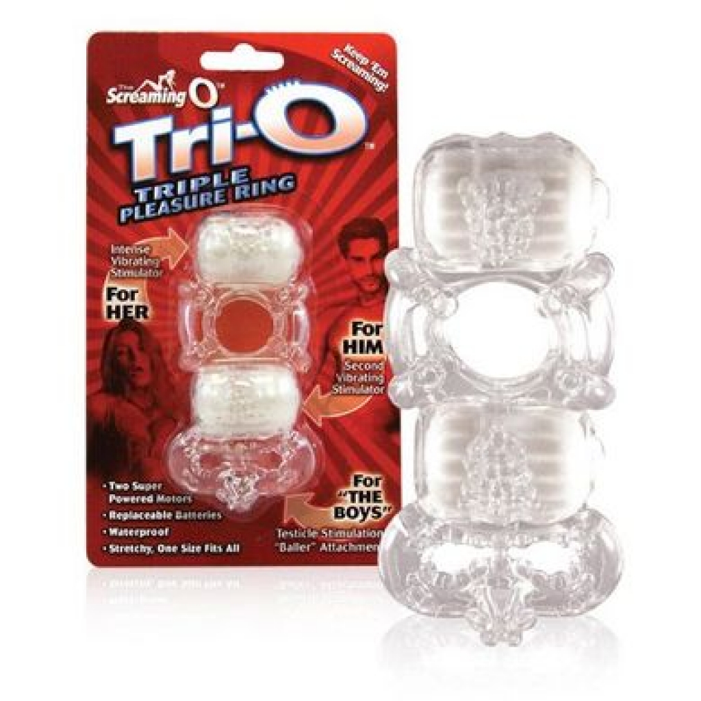 Tri O Triple Pleasure Ring Assorted Colors - Couples Penis Rings