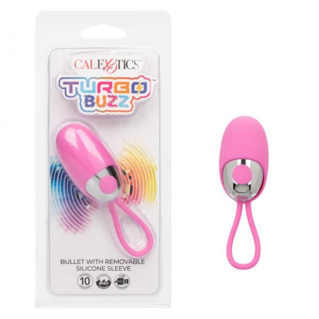 Turbo Buzz Bullet W/ Removable Sleeve Pink - Bullet Vibrators