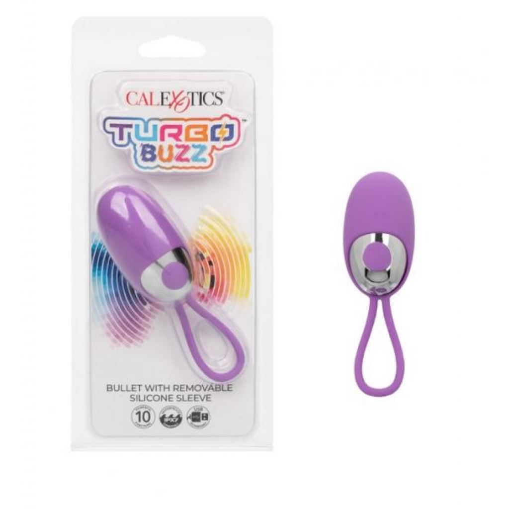 Turbo Buzz Bullet W/ Removable Sleeve Purple - Bullet Vibrators