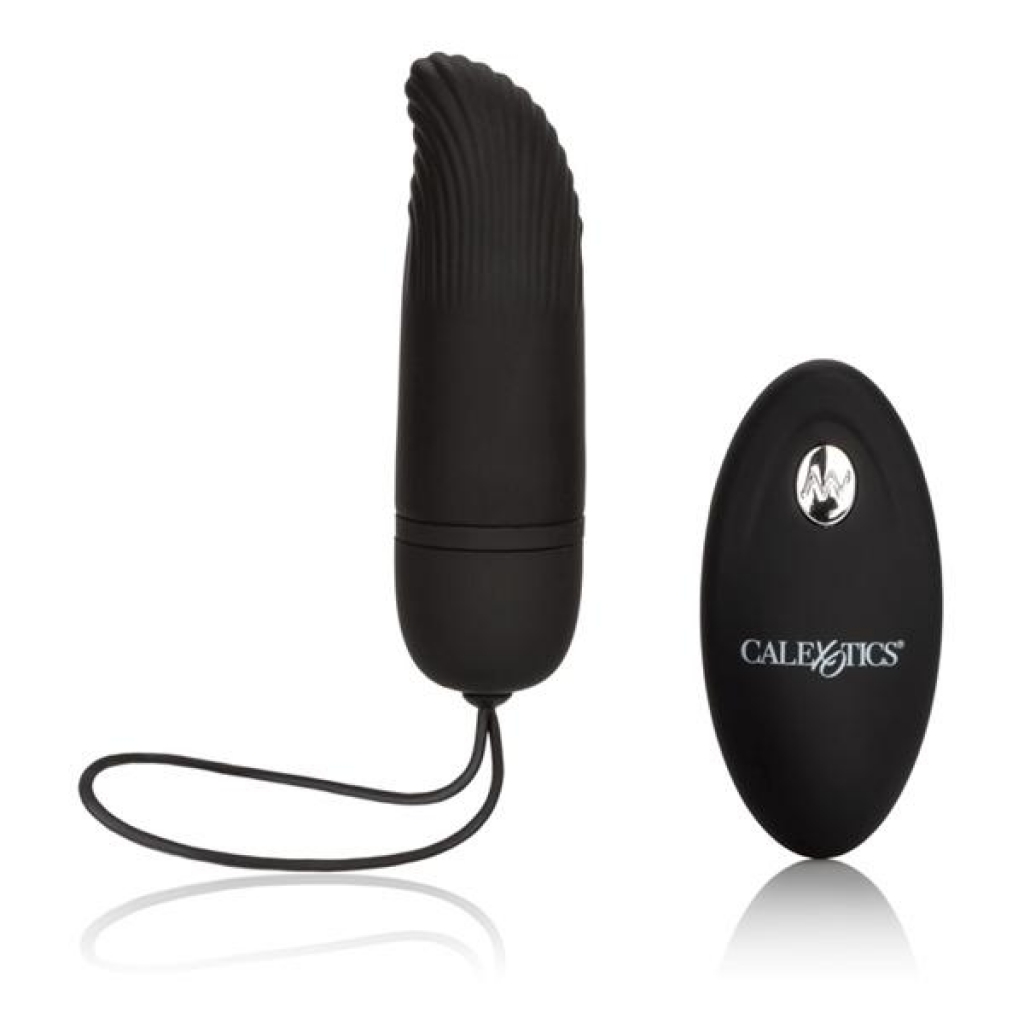 Silicone Remote Ridged G Vibrator Black - G-Spot Vibrators