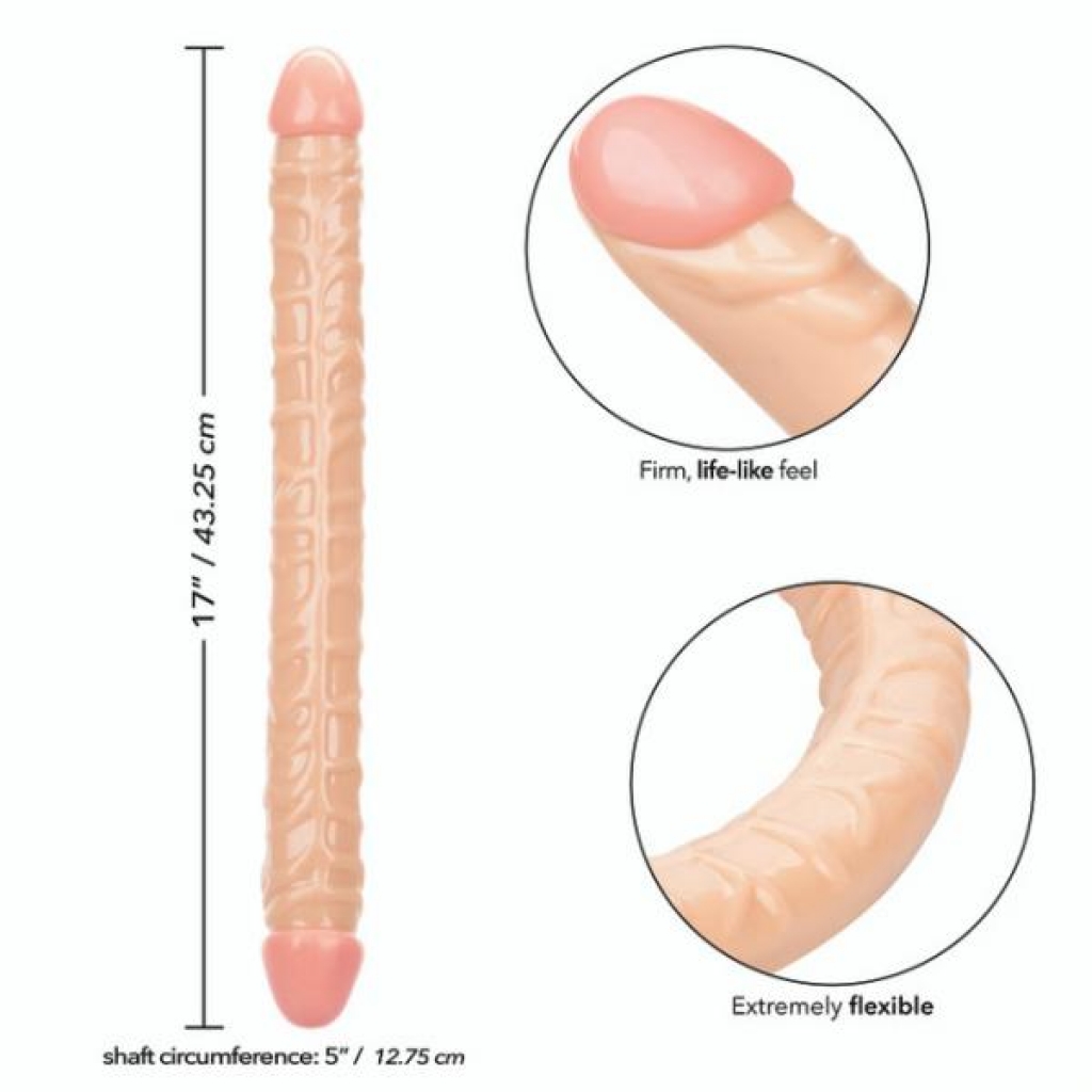 Size Queen 17in Ivory - Double Dildos