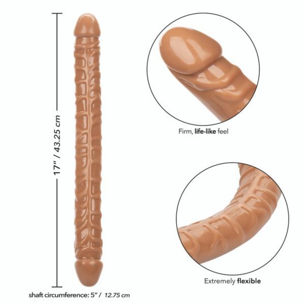 Size Queen 17in Brown - Double Dildos