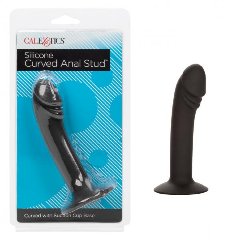 Silicone Curved Anal Stud: Black Pleasure Toy